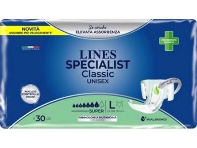 Lines Specialist Classic Pannolone a Mutandina Super Misura Grande 30 Pezzi